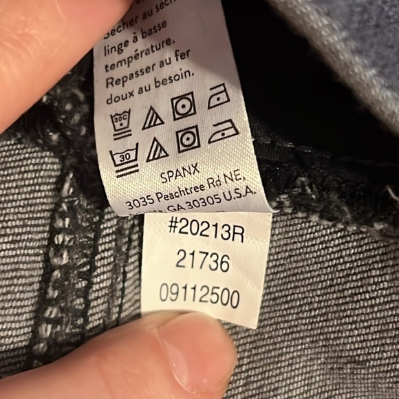 Spanx Vintage Grey Pull On Distressed Ankle Skinny Jeans Women's Size M - Picture 15 of 15